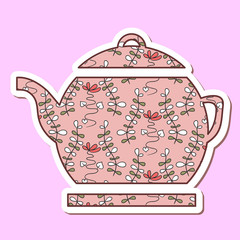 Invitation card with teapot
