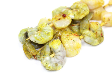 brochettes de fruits de mer