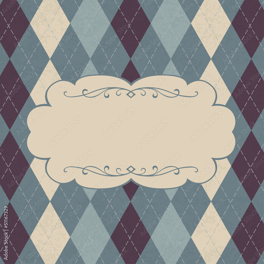 Aufkleber Classic argyle pattern with space for text. Vector, EPS10