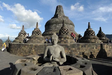 Cercles muraux Indonésie Sito archeologico di Borobudur sull'isola di Java in Indonesia