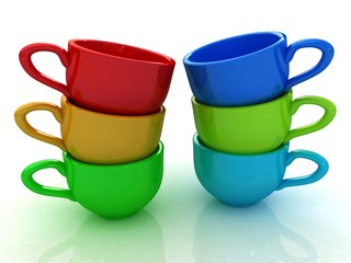 3d cups on a white background