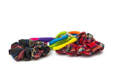 color elastic bands for hair isolated