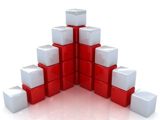 Obraz premium cubic diagram structure on a white background