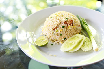 Macro Fried rice thai style