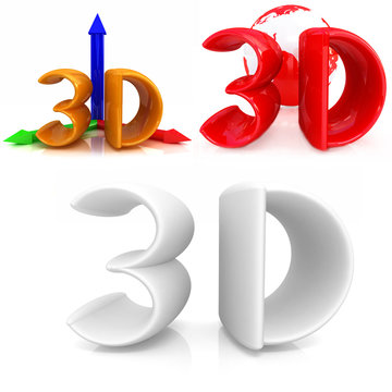 3d icons of 3d  on a white background