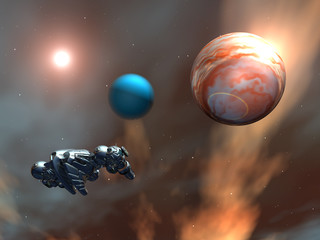 Alien Planet with Alien Spaceship © Michael Rosskothen