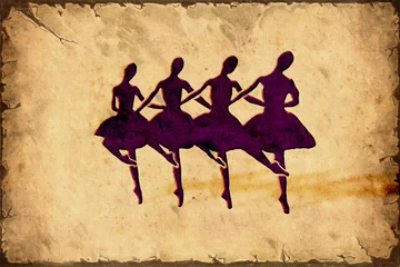 Fototapete Vintage Poster Retro-Poster - Ballerinas