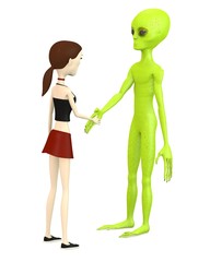 3d render of cartoon character with alien