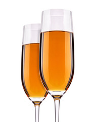 Full  glass with white wine set