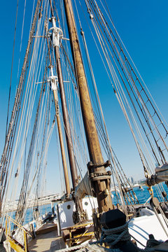 Old Schooner mast and Rope