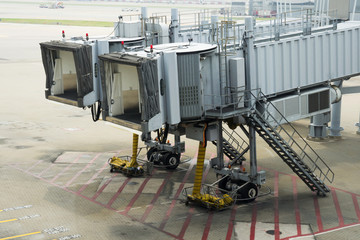 Airplane passenger boarding