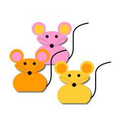 Obraz na płótnie Canvas Three Mice Vector cartoon illustration