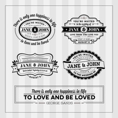 Wedding typography stamps