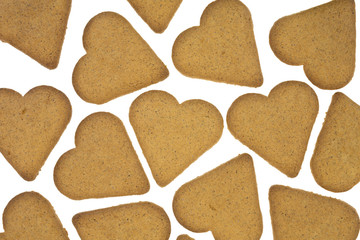Heart shaped ginger snap cookies