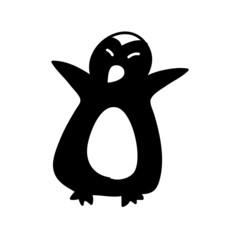 cartoon hand drawing penguin