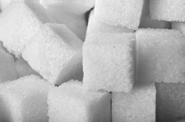 Closeup of sugar cubes