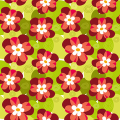 Seamless flower pattern of chamomile