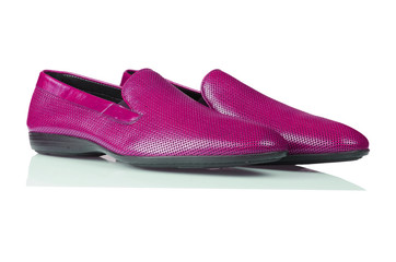 Fashion concept with male shoes on white