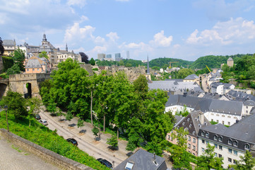 Old town and Skyscraper of Kirchberg district in the City of Lux