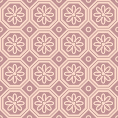 Floral and geometric seamless pattern