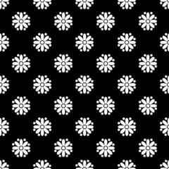 Black and white seamless ornamental pattern