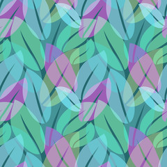 Fototapeta premium Seamless transparent multicolored foliage