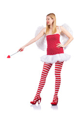 Woman with bow in valentine concept