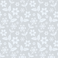 Seamless floral pattern in light blue colorway