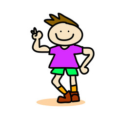 hand drawing cartoon kids