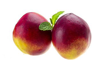 Peaches and mint