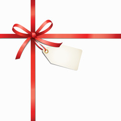 Red Bow - crosswise, label