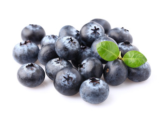 Sweet blueberries with leaf