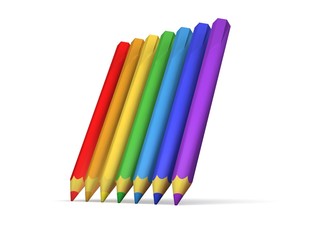 Fototapeta premium 3D colour pencils
