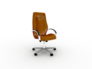 brown leather office easy chair