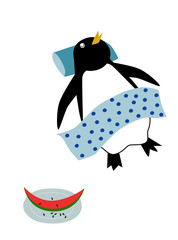 昼寝するペンギン