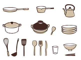 キッチン用品（手描き風）