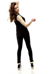 Lovely girl in casual style clothing, isolated