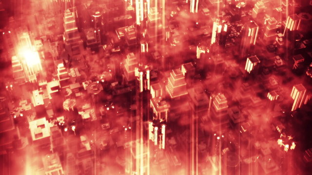 Metropolis - aerial 3D render