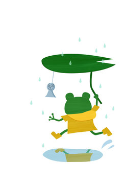 カエルと雨