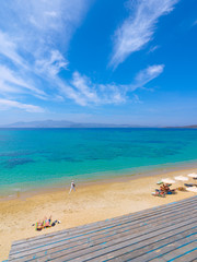 Greece,coastal beach scenery at Naxos, a island of the Cyclades - obrazy, fototapety, plakaty