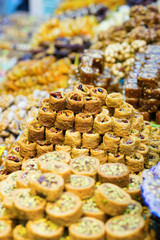 Turkish baklava on the Spice market of Istanbul