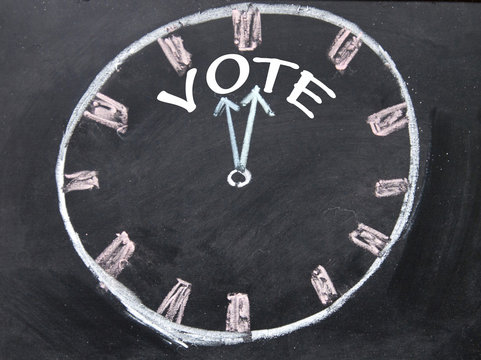 vote clock sign