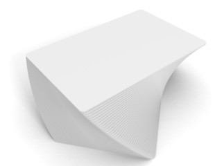 business cards twisted stack on white