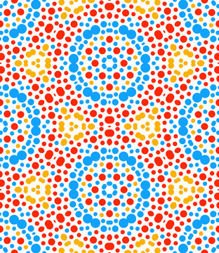 Colorful ethnic abstract seamless pattern blue and red, vector