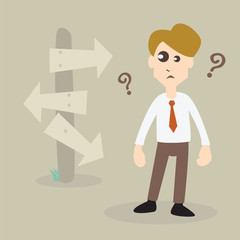 businessman choosing right way