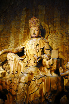 Wood-carving Buddha