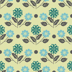 Seamless damask decorative floral pattern