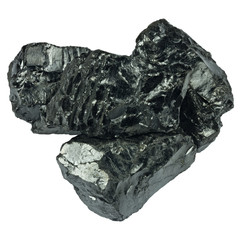 Raw coal isolated on white background