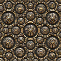 Brass Background with Classic Ornament