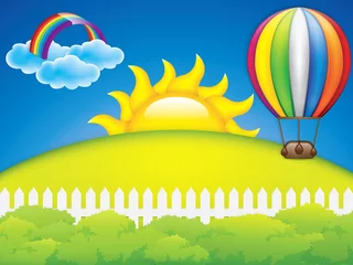 Gartenposter Heißluftballon © gigello